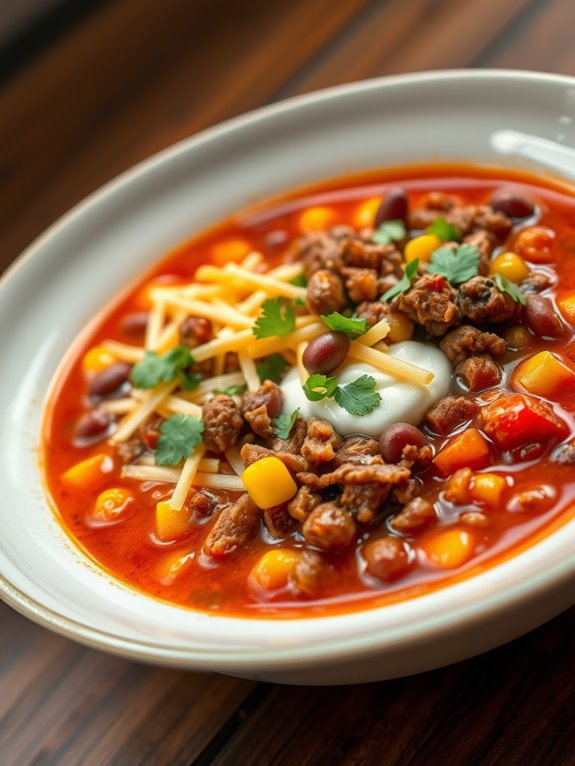 hearty spicy taco soup