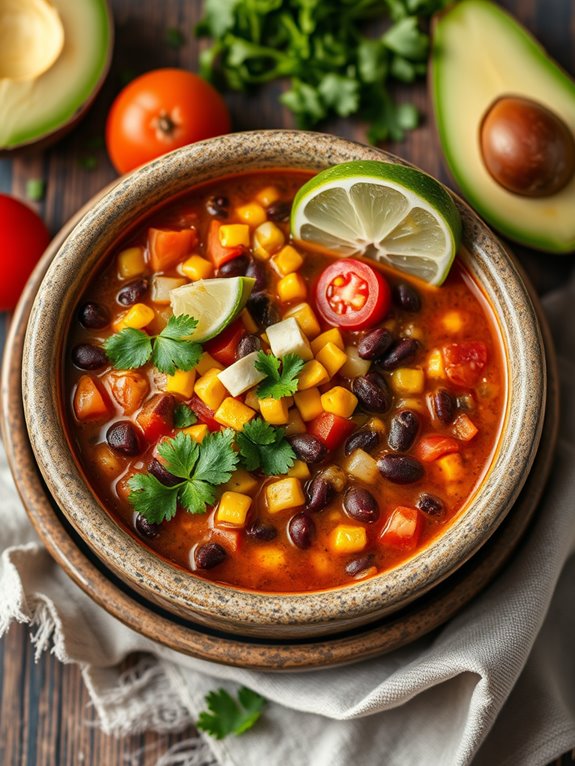 hearty vegetarian taco soup