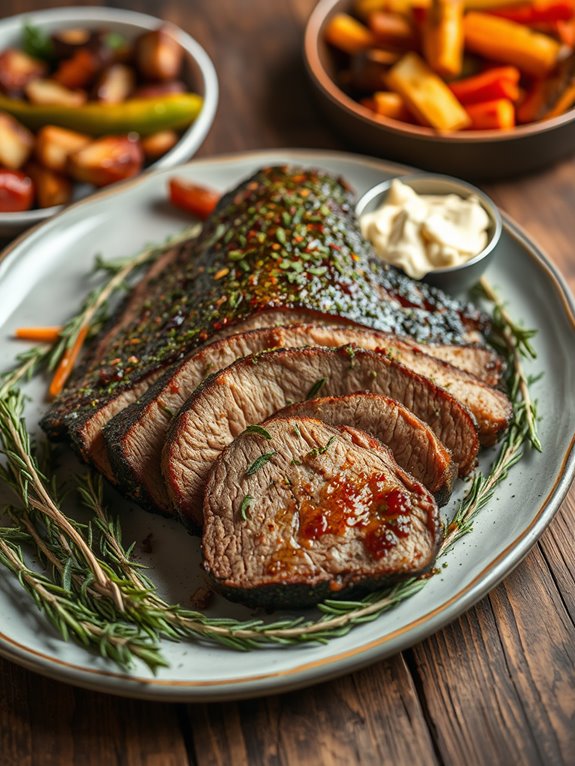 herb crusted smoked brisket