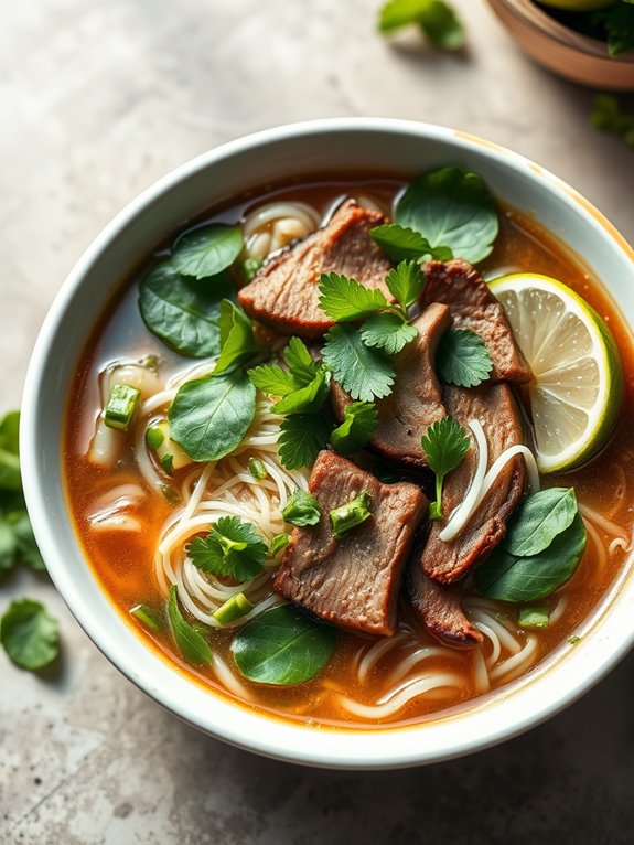 herb filled lime pho