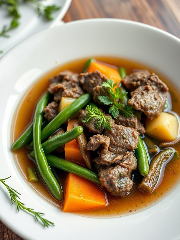 herb infused beef soup