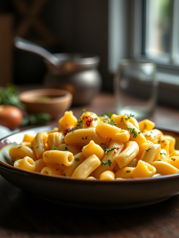 herb infused cheesy pasta dish