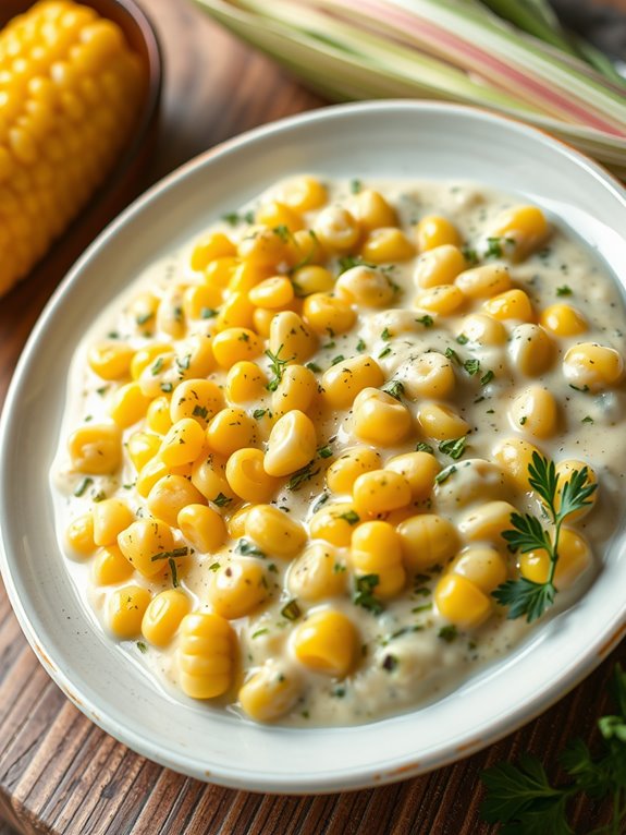 herb infused creamy corn dish