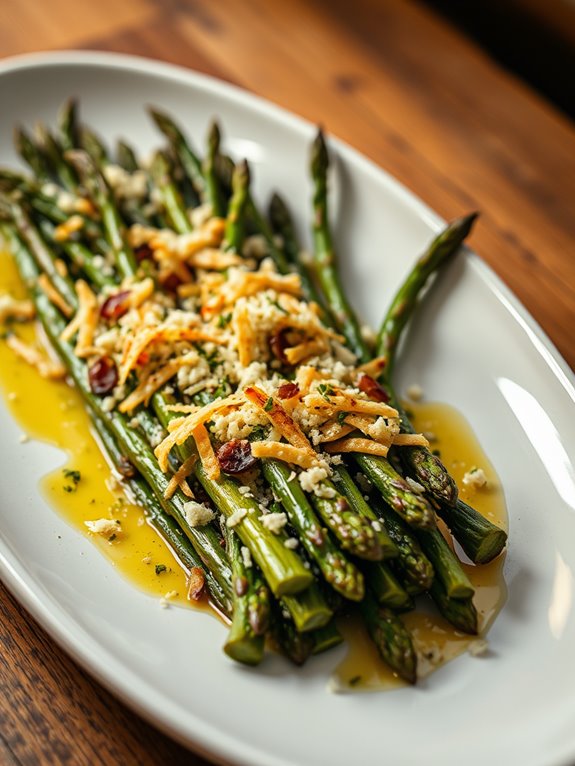 herb infused roasted asparagus dish