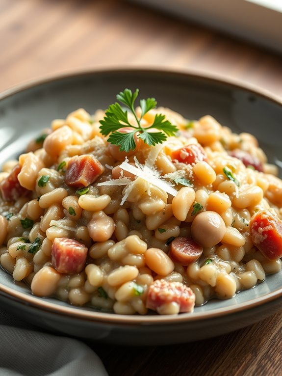 herbed bean and ham risotto