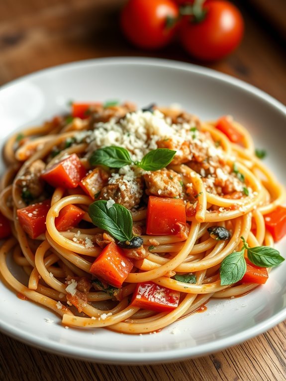 herbed gizzard pasta dish