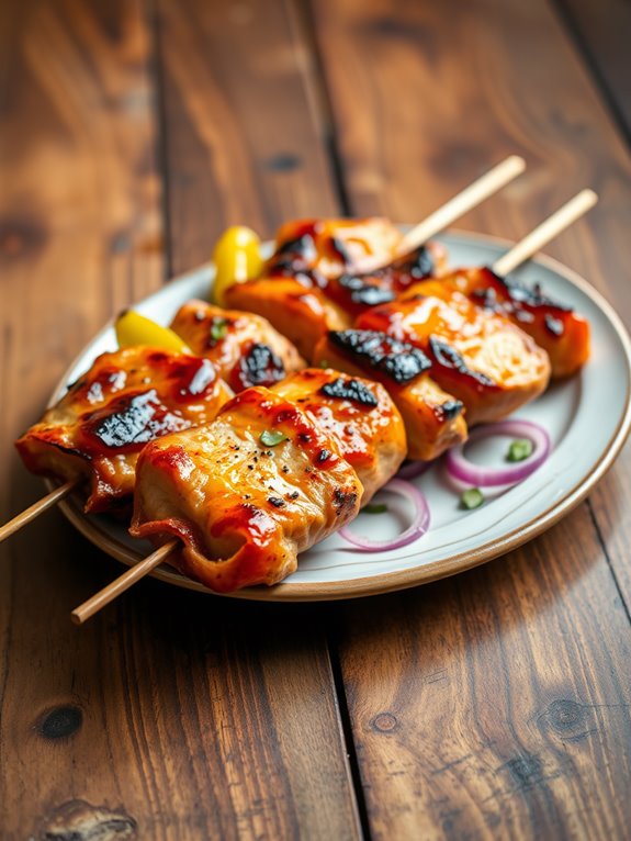 honey bbq chicken skewers