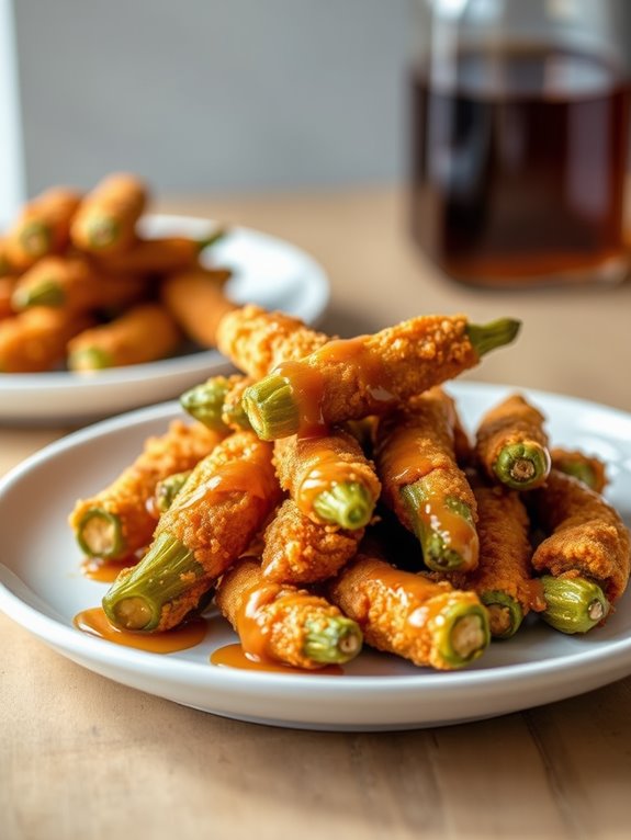 honey bourbon flavored fried okra