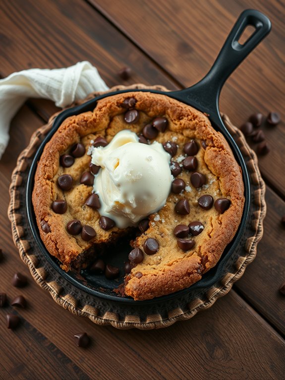 indulgent skillet cookie dessert