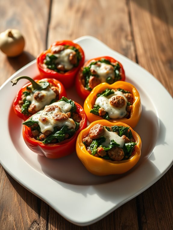 kale sausage stuffed peppers