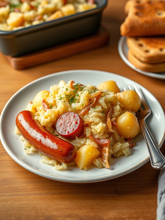 kielbasa and sauerkraut casserole