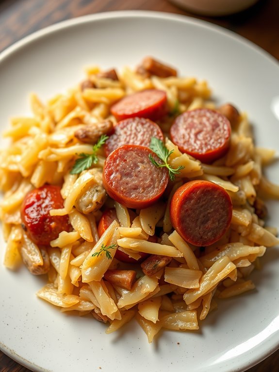 kielbasa and sauerkraut dish