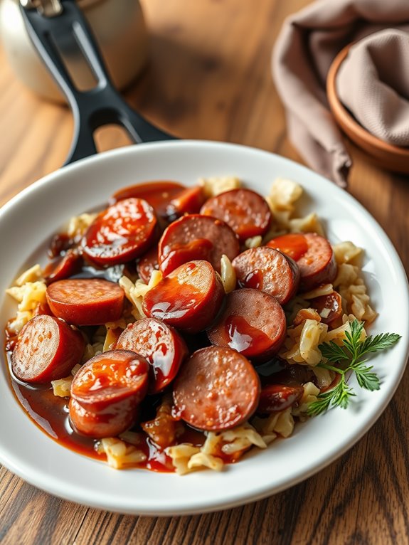 kielbasa and sauerkraut skillet