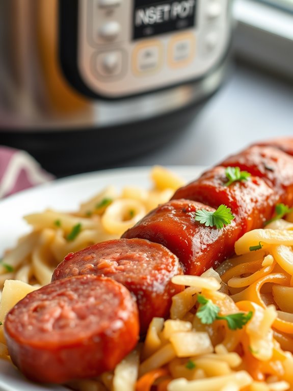 kielbasa cooked with sauerkraut