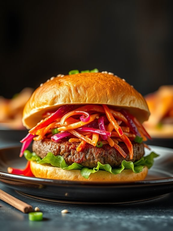 kimchi infused beef burger