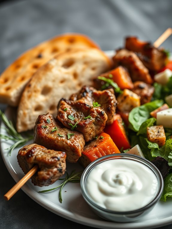 lamb skewers with mediterranean flavors