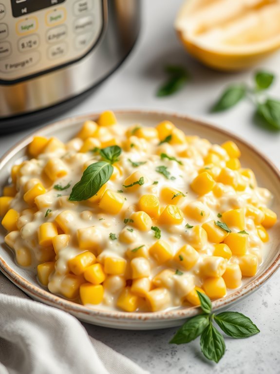 lemon basil flavored creamed corn