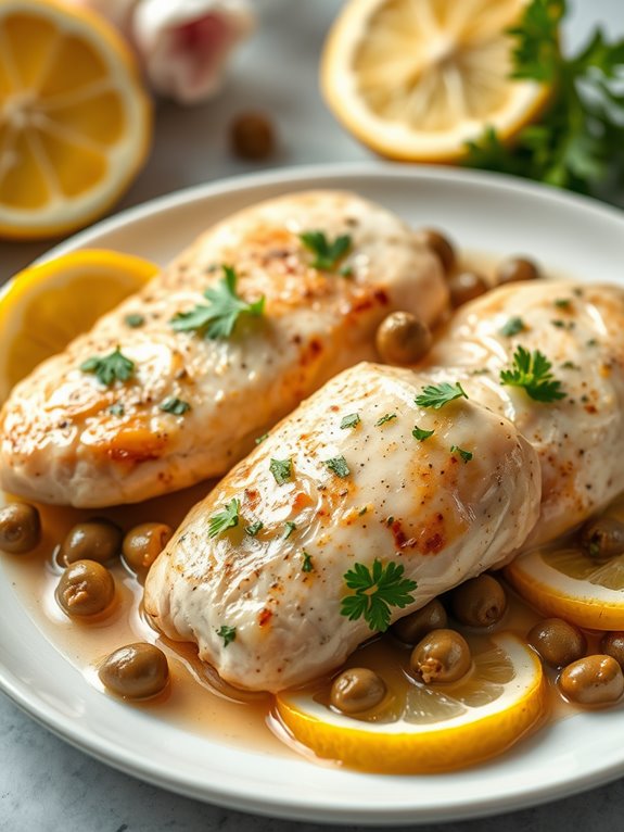 lemon caper chicken dish