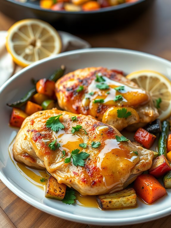 lemon chicken in cast iron