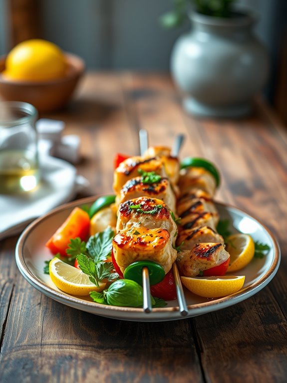 lemon herb chicken skewers