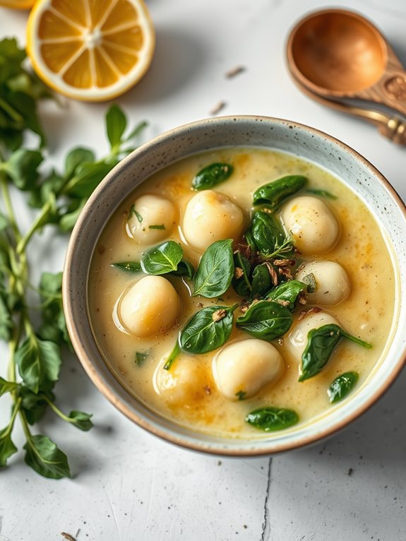 lemon herb gnocchi soup