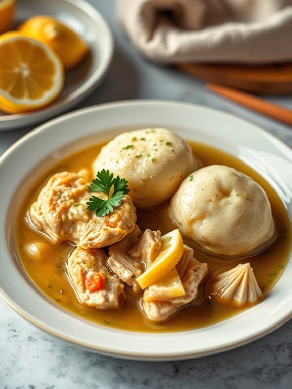 lemon infused chicken dumplings