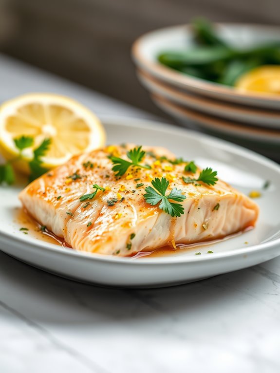 lemon infused garlic salmon dish