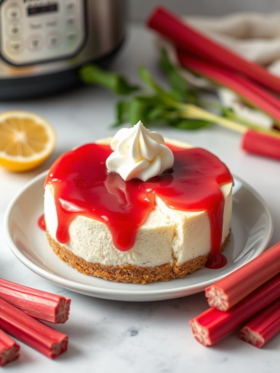 lemon rhubarb instant pot cheesecake