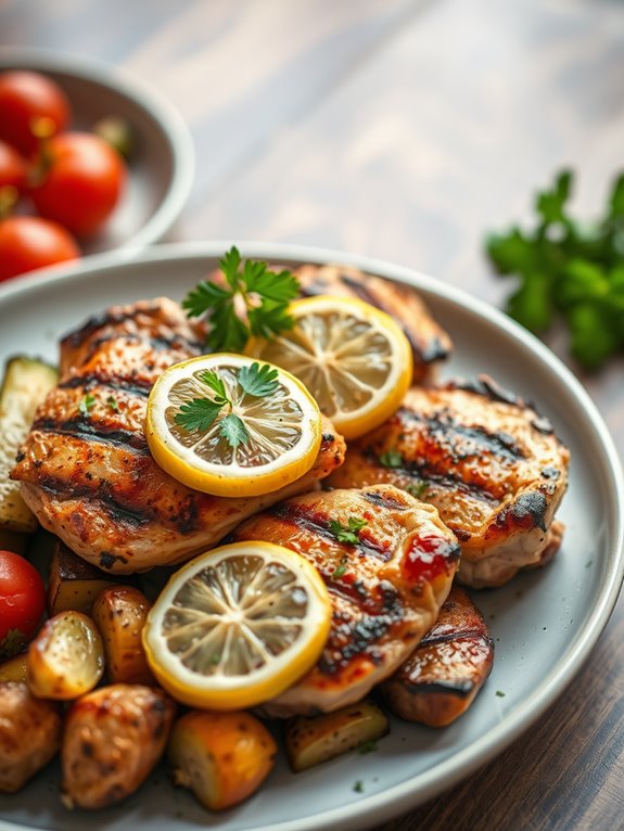 lemon seasoned grilled chicken thighs