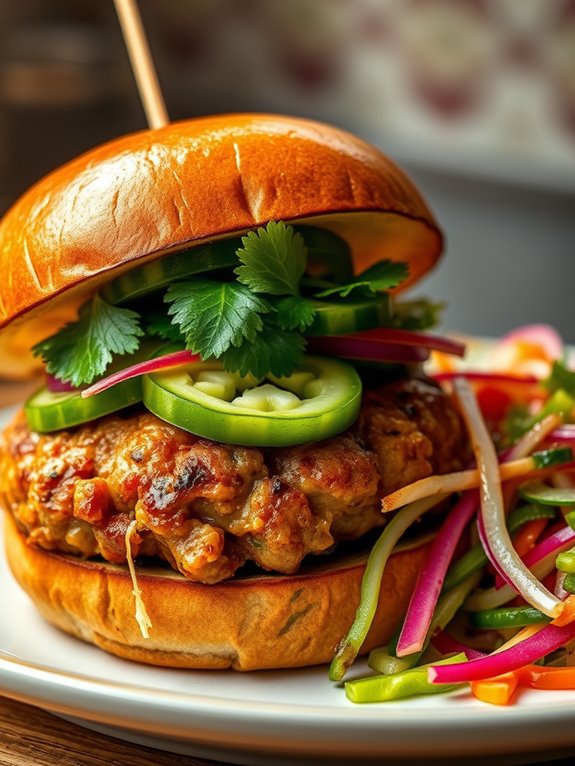 lemongrass infused pork burger