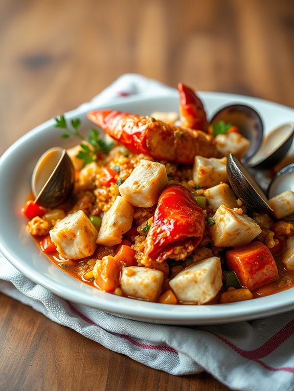 lobster and clam jambalaya