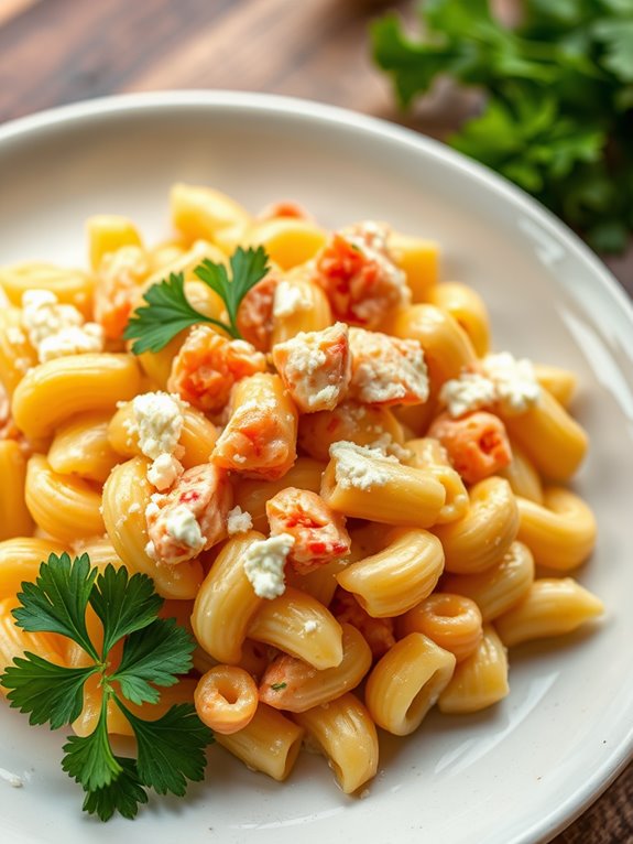 lobster infused cheesy pasta dish