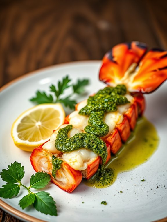 lobster tail with chimichurri