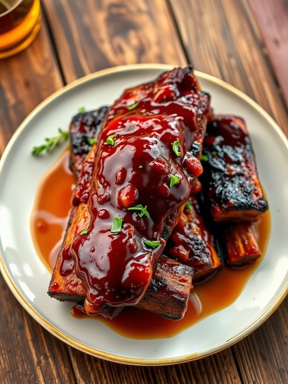 maple bourbon glazed ribs