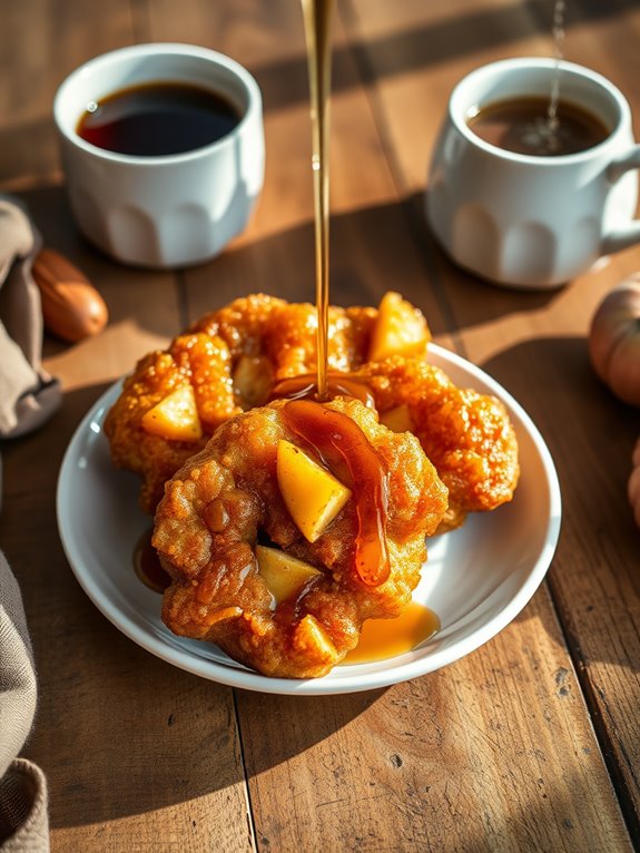 maple glazed apple fritters