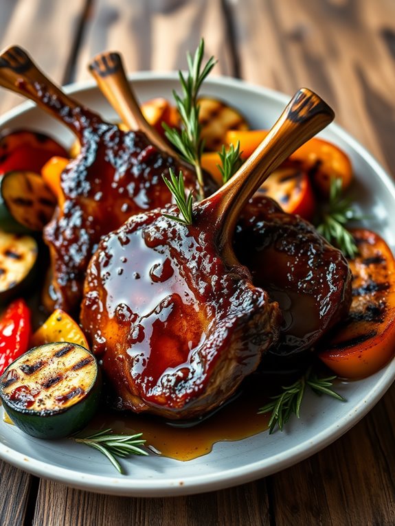 maple glazed lamb chops