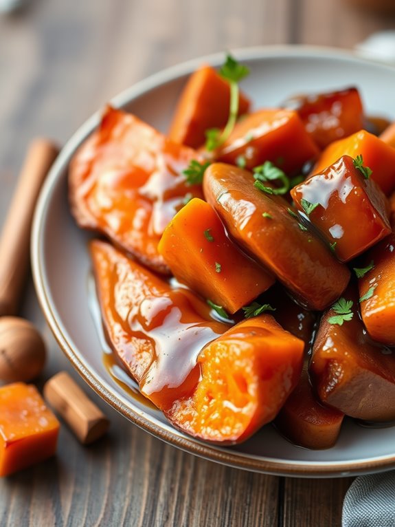 maple glazed sweet potatoes