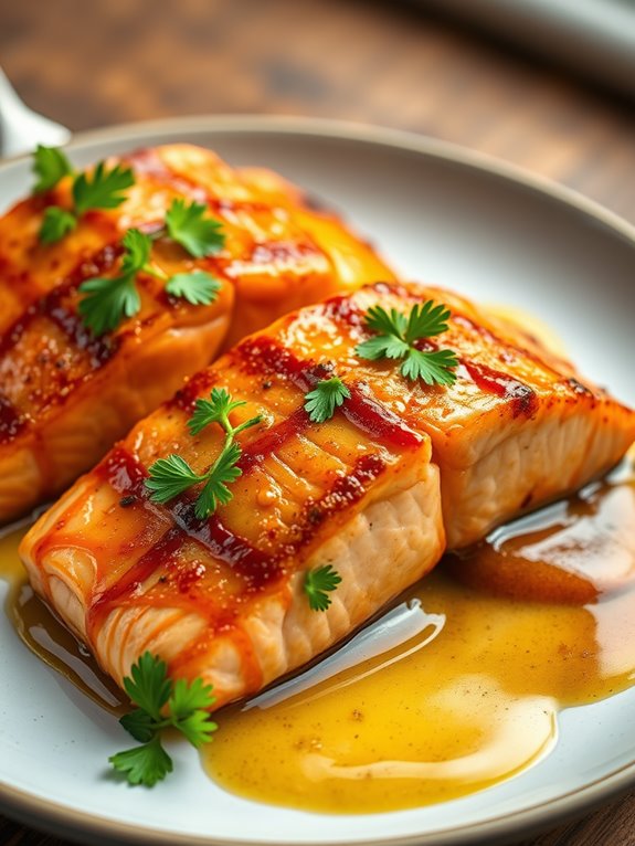 maple mustard glazed salmon