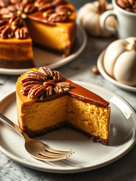 maple pecan pumpkin cheesecake