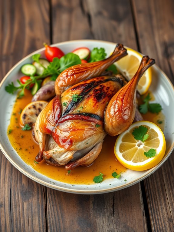 marinated quail with herbs