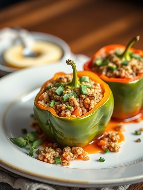 mediterranean filled bell peppers