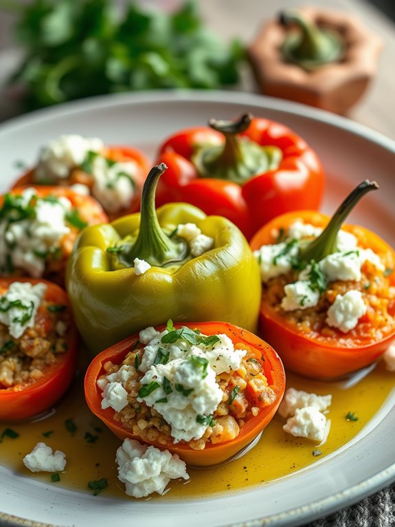 mediterranean filled bell peppers