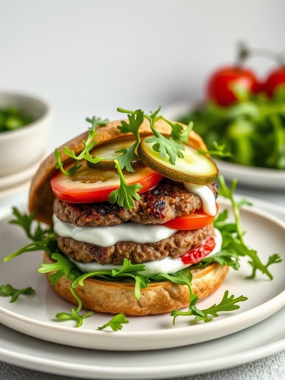 mediterranean flavored lamb burger