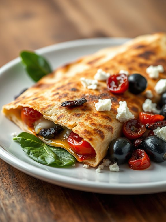 mediterranean inspired cheese quesadilla