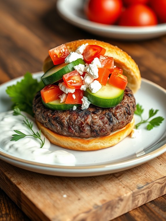 mediterranean inspired feta burger