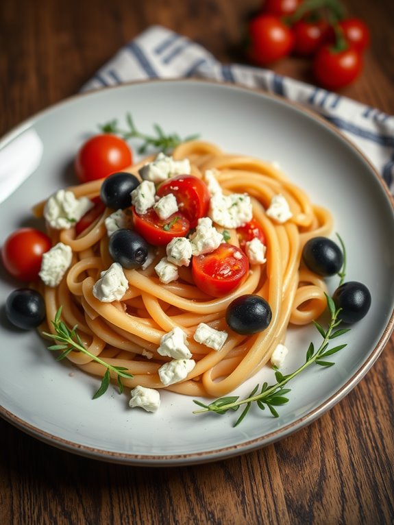 mediterranean pasta with feta