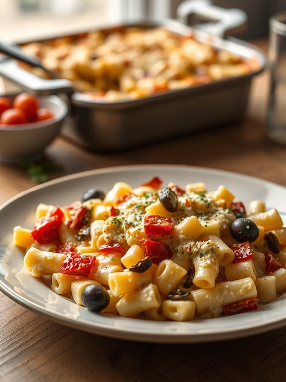 mediterranean style cheesy pasta