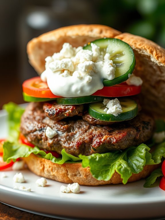 mediterranean style lamb burger