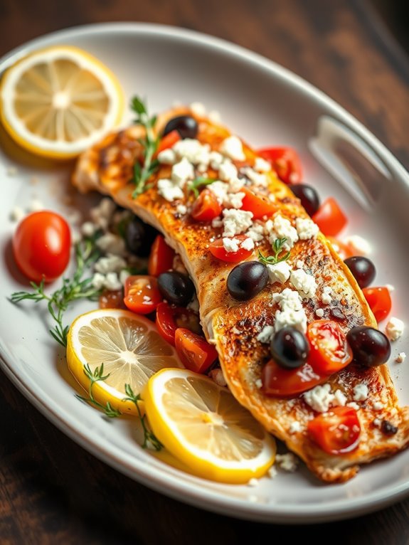 mediterranean style trout dish