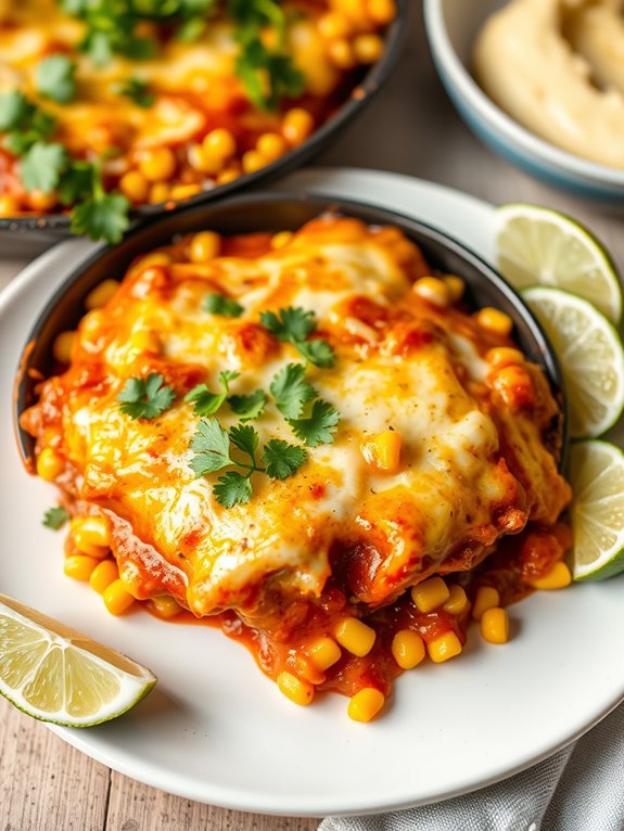 mexican corn enchilada skillet